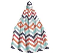 PQruop Mantello con cappuccio per adulti, con stampa a zig zag, per Halloween, per feste, cosplay e festival