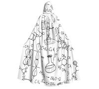 PQruop Mantello con cappuccio per Halloween, con stampa chimica, mantello da strega, adatto per feste in maschera, feste di Natale, costume cosplay