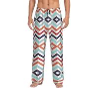 PQruop Zig Zag Lines - Pantaloni da pigiama da uomo con tasche, pantaloni da pigiama di Halloween, adatti da indossare a casa., Nero , S