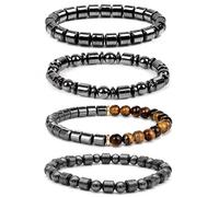 PQUELM 4 Pezzi Bracciale Ematite Uomo,Mascolinità Leggendaria,Ispirato Da Romani E Vichinghi,Per Lo Sport, La Vita Quotidiana E La Meditazione
