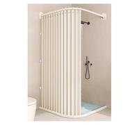 PQVMZQEMQ Tenda da Doccia Pieghevole Impermeabile, divisorio Magnetico Anti-Schizzi per Bagno, Pannello Doccia Curvo con Striscia di ritenzione idrica per casa e Hotel (Beige, 1,8x2 m-B)