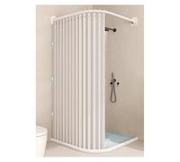 PQVMZQEMQ Tenda da Doccia Pieghevole Impermeabile, divisorio Magnetico Anti-Schizzi per Bagno, Pannello Doccia Curvo con Striscia di ritenzione idrica per casa e Hotel (Beige-A, 1,8x2 m-B)