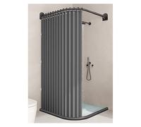 PQVMZQEMQ Tenda da Doccia Pieghevole Impermeabile, divisorio Magnetico Anti-Schizzi per Bagno, Pannello Doccia Curvo con Striscia di ritenzione idrica per casa e Hotel (Grigio, 1,8x2 m-B)