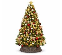 PQXQZ Albero di Natale Artificiale, Albero di Natale a Tema | Con Set Completo di Decorazioni e Gonna Copribase(6FT/180CM)