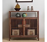 PQXQZ Mobiletto Decorativo a 2 Ante Credenza Vintage con Ante Cave Credenze In Noce per Soggiorno Cucina Sala da Pranzo Ingresso