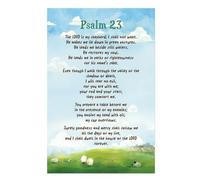 PQYSMVVG Christian Educational - Psalm 23 Wall-Art, Bible Teaching Chart for Classroom, Church Library, Home(Framed,12x18inch(30x45cm))