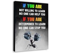 PQYSMVVG Continuous Education Motivational Wall-Art - If You Are Not Willing to Learn Canvas Print with Inspirational Quote, for Office, Study Room and Workspace Decor(Framed,08x12inch(20x30cm))