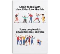 PQYSMVVG Empathy Educational Wall-Art - Not All Disabilities Are Visible Inspirational, Canvas Print on Hidden Disabilities for Counseling Center and School Decor(Unframed,16x24inch(40x60cm))