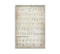 PQYSMVVG English Shorthand Learning Poster, Gregg Alphabet with Circles and Hooks, Phonetic Wall Art Canvas for Study Room Bedroom (Unframed,08x12inch(20x30cm))