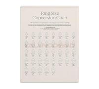 PQYSMVVG International Ring Size Chart Reference Guide Poster Canvas Wall-Art Print for Jewelry Lovers and Artists(Unframed,16x24inch(40x60cm))