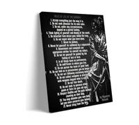 PQYSMVVG Japanese Samurai Life Rules Quote Poster - Black Motivational Wall Art for Room Decor(Framed,08x12inch(20x30cm))