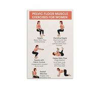 PQYSMVVG Pelvic Floor Exercise Guide Poster, Informational Chart for Postpartum, Home Workout & Physical Therapy Office (Unframed,16x24inch(40x60cm))