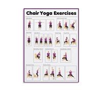 PQYSMVVG Senior Friendly Yoga Poster - Easy Seated Exercises for Improved Flexibility, Balance & Pain Relief, Step-by-Step Wall Chart for Home, Office & Therapy(Framed,16x24inch(40x60cm))