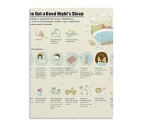 PQYSMVVG Sleep Guide Poster Better Sleep Tips Health Wall-Art Canvas Minimalist Decor for Living Room Bedroom Home(Unframed,16x24inch(40x60cm))