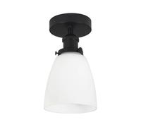 PR Home Kappa plafoniera, nero/opal, vetro, Ø 14 cm PR Home