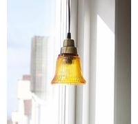 PR Home Lampada a sospensione Emmi, ambra/ottone, vetro, spina, E27 PR Home
