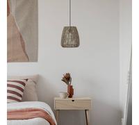 PR Home Lampada a sospensione Saigon, effetto rattan, grigio, Ø 18 cm 6018-BT02