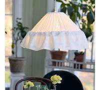 PR Home lampada a sospensione Stina, bianco, paralume in cotone PR Home