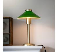 PR Home Lampada da tavolo August, color ottone/verde, 34 cm, metallo PR Home