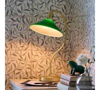 PR Home Lampada da tavolo Axel, ottone, paralume in vetro verde PR Home