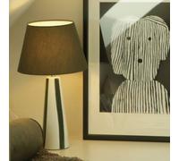 PR Home Lampada da tavolo Leya, verde/bianco, altezza 54 cm, metallo/tessuto PR Home