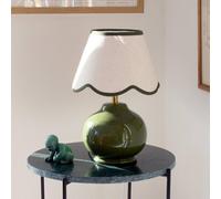 PR Home Lampada da tavolo Nell, verde muschio, ceramica, altezza 34 cm, E27 PR Home