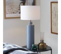 PR Home Lampada da tavolo Solo, blu/bianco, altezza 65 cm, metallo/tessuto PR Home