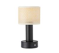 PR Home Tiara lampada da tavolo ricaricabile, CCT, rattan/nero PR Home