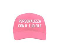 PR Service Cappello Bambino Bambina Personalizzato in Stampa Digitale 100% Cotone Berretto Start Five Personalizzabile Iniziali Scritta Numeri Bimbo Bimba Termo Applicata (Rosa)