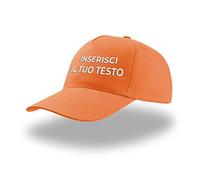 PR Service PRS - Cappello Berretto Personalizzabile in Ricamo,Berretto Baseball da Uomo Donna,Personalizzabile con Iniziali Scritta Numeri,Personalizzato con Il Tuo Nome (Arancione)