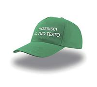 PR Service PRS -Cappello Berretto Personalizzabile in Ricamo,Cappello da Uomo Donna,Personalizzabile con Iniziali Scritta Numeri, Personalizzato con Il Tuo Nome in Ricamo (Verde)