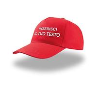 PR Service PRS -Cappello Berretto Start Five Personalizzabile in Ricamo, da Uomo Donna,Iniziali Scritta Numeri Personalizzato con Il Tuo Nome (Rosso)