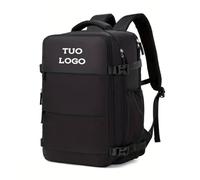 PR Service Zaino da viaggio personalizzato, bagaglio a mano,per voli Ryanair ed Esyjet, zaino uomo e donna per viaggio aereo,zaino personalizzabile con logo,nome,iniziali. 43x20x32 nero