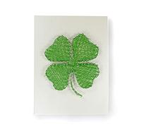 Pracht Creatives Hobby 6029-15021 Quadrifoglio 15 x 20 cm Circa, Piccolo Quadro di String Art, Set Completo di Filo, Chiodi in Metallo, utensile, sagoma e Piastra in Legno, Multicoloured