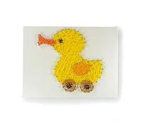 Pracht Creatives Hobby 6029-15041 Anatra di Circa 15 x 20 cm, Piccolo Quadro di spago, Set Completo con Filo, Chiodi di Metallo, utensile, sagoma e Piastra di Legno, Multicoloured