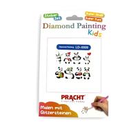 Pracht Creatives Hobby 6035-25161 Set di adesivi per dipingere con i diamanti, motivo Panda, set per disegnare adesivi con pietre glitterate, per bambini dai 5 anni in su