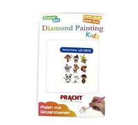 Pracht Creatives Hobby 6035-25171 Set di adesivi per dipingere con i diamanti, motivo animali, set per disegnare adesivi con pietre glitterate, per bambini dai 5 anni in su