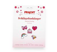 Pracht Creatives Hobby 6044-50061 Portachiavi Diamond Painting, motivo a molla, kit di artigianato per la creazione di 5 ciondoli con pietre glitterate, per bambini dai 5 anni in su