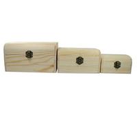Pracht Creatives Hobby 7679-19541 Forziere rettangolare in legno, forziere in 3 dimensioni con coperchio incernierato e cerniera, per conservare, decorare e regalare
