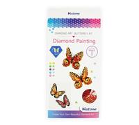 Pracht Creatives Hobby - Farfalla Dipinta a Diamante con Magnete, Rosa-Arancio, 2 Pezzi, Dimensioni Circa 12 x 9 cm, da attaccare a frigoriferi o lavagne magnetiche