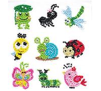 Pracht Creatives Hobby GmbH Set di Adesivi per dipingere con i Diamanti, Motivo Animali, Set per Creare Adesivi con Pietre Glitterate, per Bambini dai 5 Anni in su