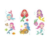 Pracht Creatives Hobby GmbH Set di Adesivi per dipingere con i Diamanti, Motivo Sirene, Set per Creare Adesivi con Pietre Glitterate, per Bambini dai 5 Anni in su