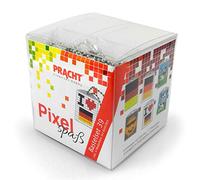 Pracht Creatives Hobby Pixel P90077-63501 Divertente set artigianale 39 per bambini, semplice sistema a innesto con piccole pietre in bioplastica realizzare 6 portachiavi (medaglioni)