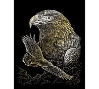 Pracht Creatives Hobby Royal & Langnickel Immagine da Grattare Aquila, Oro, Immagini da Grattare per Bambini e Adulti, con Penna e Sagoma da Grattare