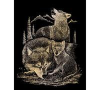 Pracht Creatives Hobby Royal & Langnickel Lupi da Grattare, Oro, Immagini da Grattare per Bambini e Adulti, con Penna e Sagoma da Grattare