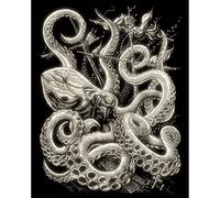 Pracht Creatives Hobby Royal & Langnickel Polipo da Grattare, Fosforescente, Immagini da Grattare per Bambini e Adulti, con Penna e Sagoma da Grattare