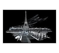 Pracht Creatives Hobby Royal & Langnickel Quadro da Grattare Torre Eiffel, Argento, Quadro da Grattare per Bambini e Adulti, con Penna e Sagoma da Grattare