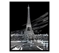Pracht Creatives Hobby Royal & Langnickel - Quadro da grattare Torre Eiffel in Argento, con Penna e sagoma da grattare, Adatto a Bambini e Adulti
