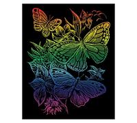 Pracht Creatives Hobby Royal & Langnickel - Quadro graffiante Farfalle Arcobaleno con Penna graffiante e sagoma, Adatto a Bambini e Adulti