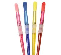 Pracht Creatives Hobby Royal & Langnickel - Set di pennelli tondi in Nylon per Bambini, 4 pennelli da Pittura in Misura 10, con setole arrotondate e Rivestimento in Gomma Soft-Touch
